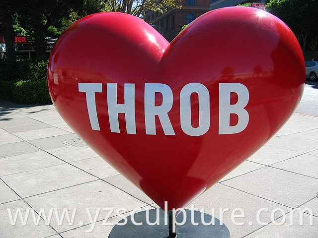 fiberglass heart statue